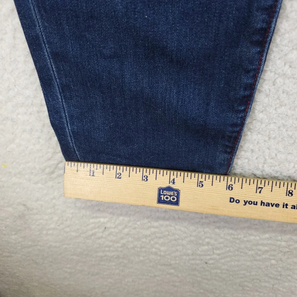 True Religion Ultra Skinny Blue Indigo Jeans Red Contrast Stitch W38 L32 NEW
